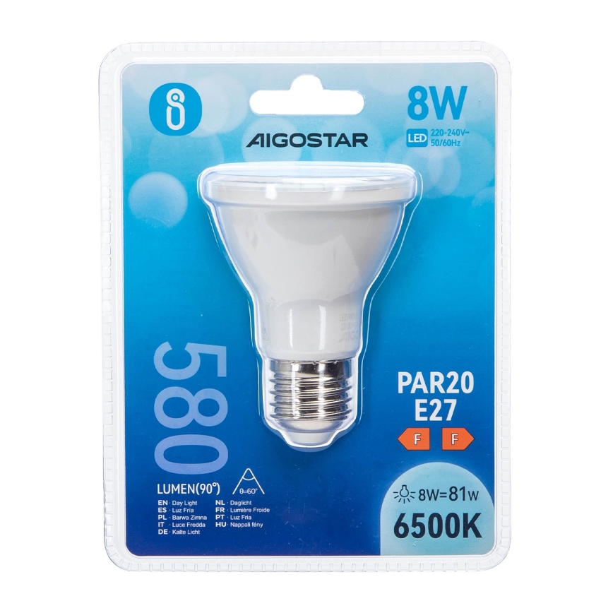 LED Крушка PAR20 E27/8W/230V 6500K - Aigostar