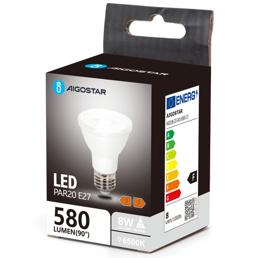 LED Крушка PAR20 E27/8W/230V 6500K - Aigostar