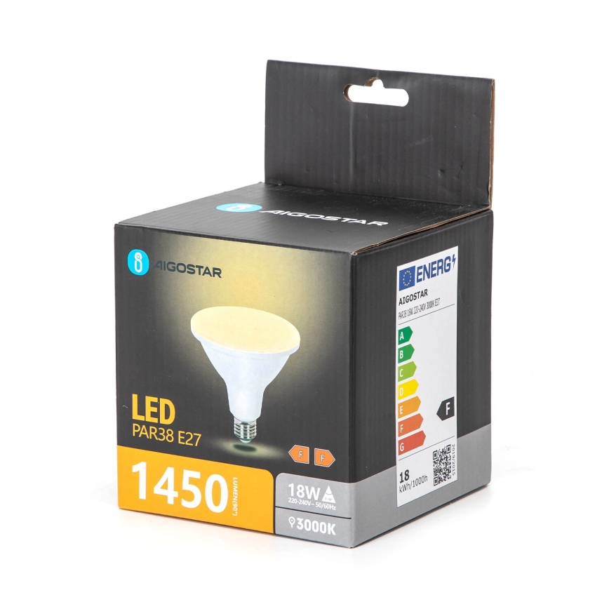 LED Крушка PAR38 E27/18W/230V 3000K - Aigostar