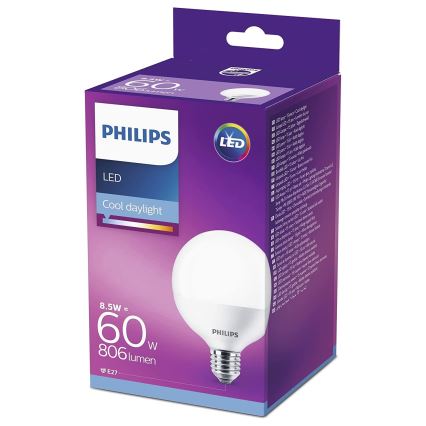 LED Крушка Philips G95 E27/8,5W/230V 6500K