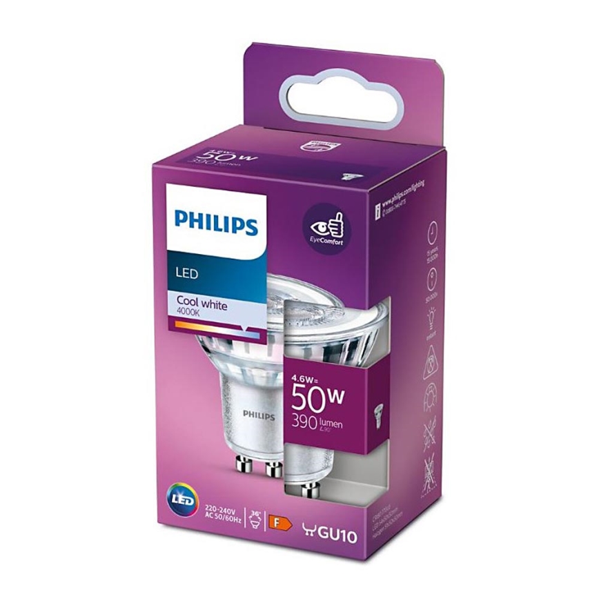 LED Крушка Philips GU10/4,6W/230V 4000K