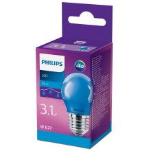 LED Крушка  Philips P45 E27/3,1W/230V син