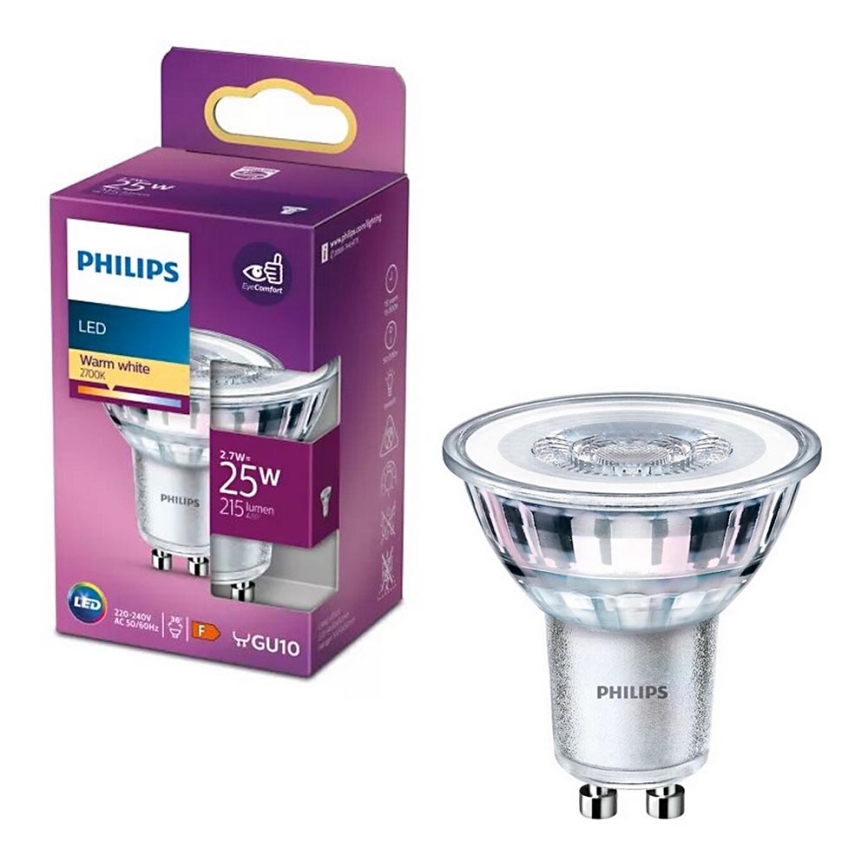 LED Крушка Philips PAR16 GU10/2,7W/230V 2700K
