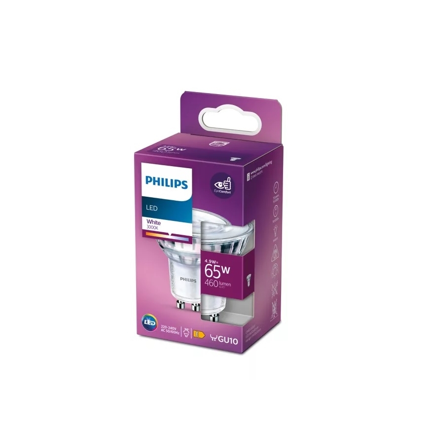 LED Крушка Philips PAR16 GU10/4,9W/230V 3000K