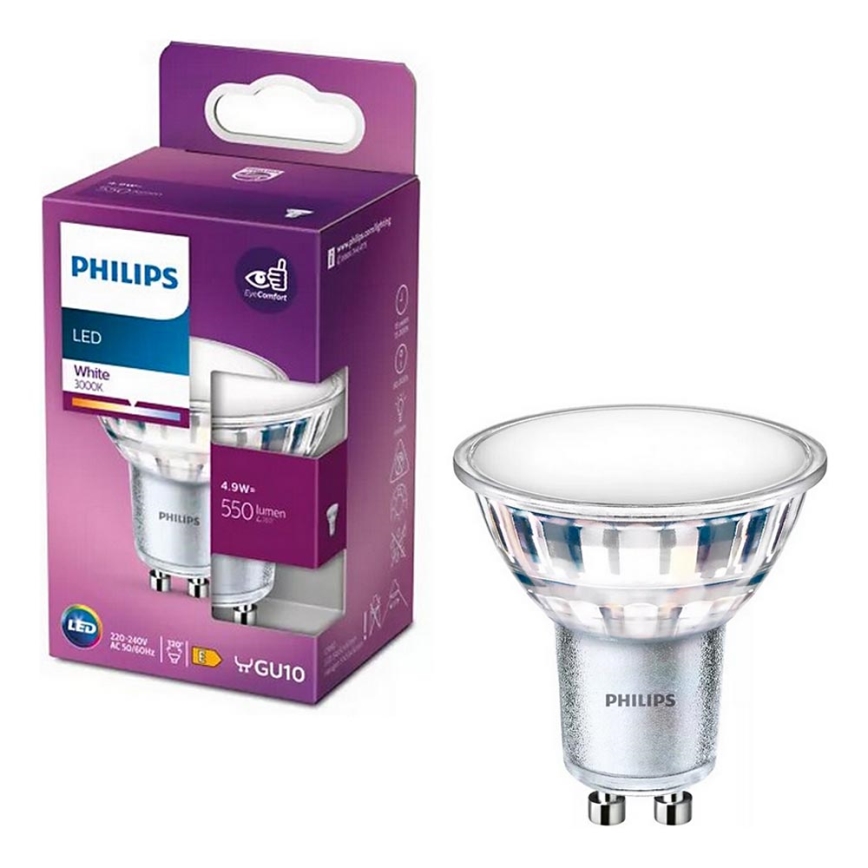 LED Крушка Philips PAR16 GU10/4,9W/230V 3000K