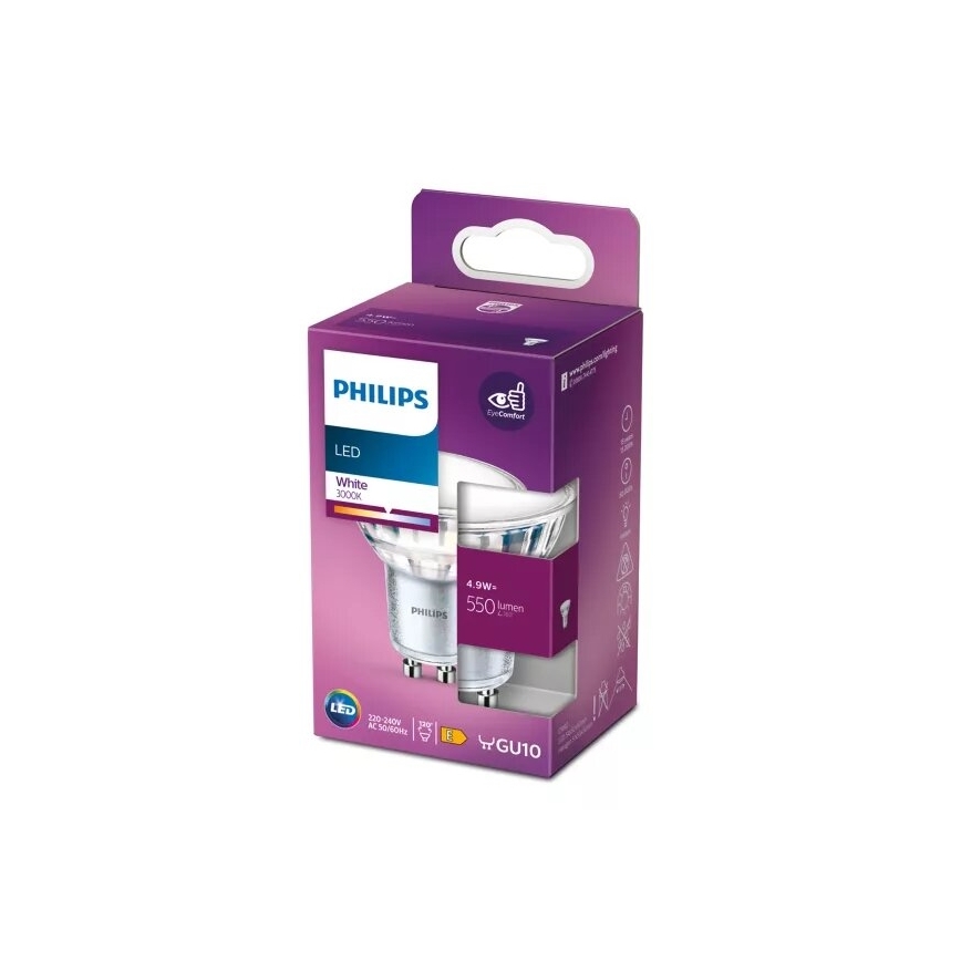 LED Крушка Philips PAR16 GU10/4,9W/230V 3000K