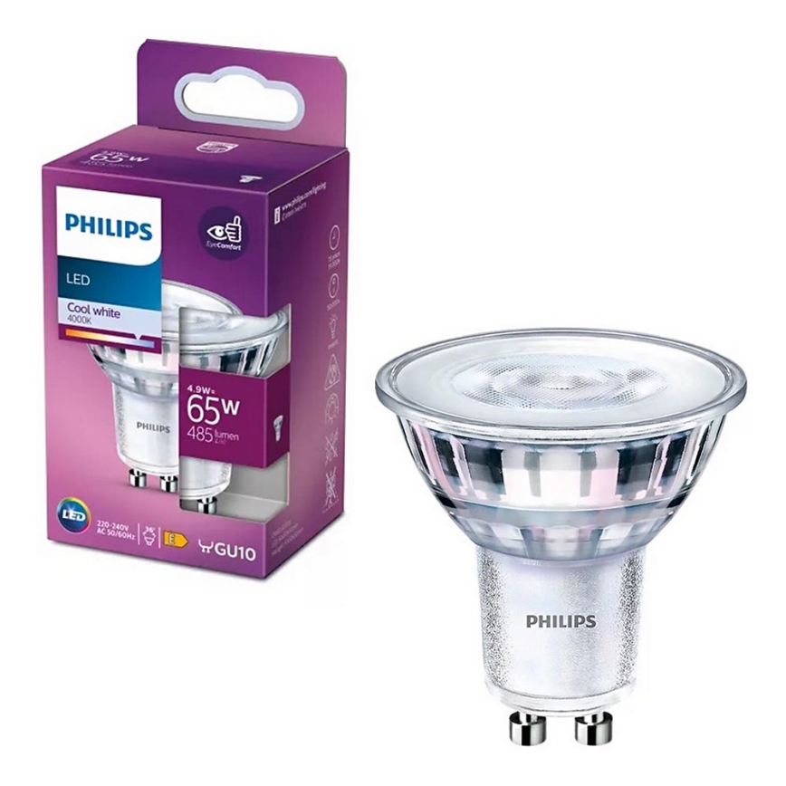 LED Крушка Philips PAR16 GU10/4,9W/230V 4000K