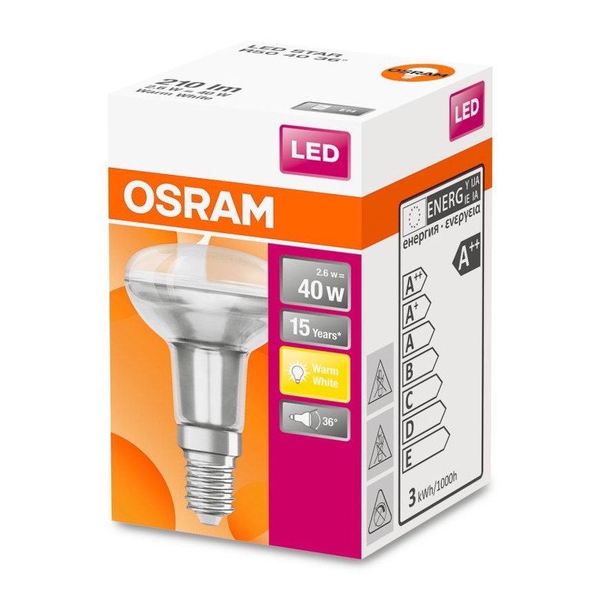 LED Крушка R50 E14/2,6W/230V 2700K - Osram