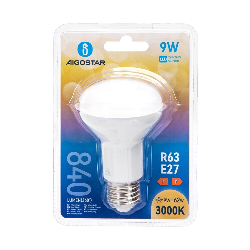 LED Крушка R63 E27/9W/230V 3000K - Aigostar