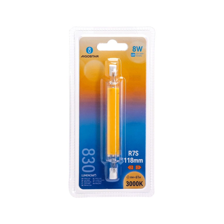 LED Крушка R7s/8W/230V 3000K - Aigostar