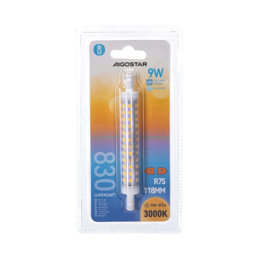 LED крушка R7S/9W/230V 3000K - Aigostar