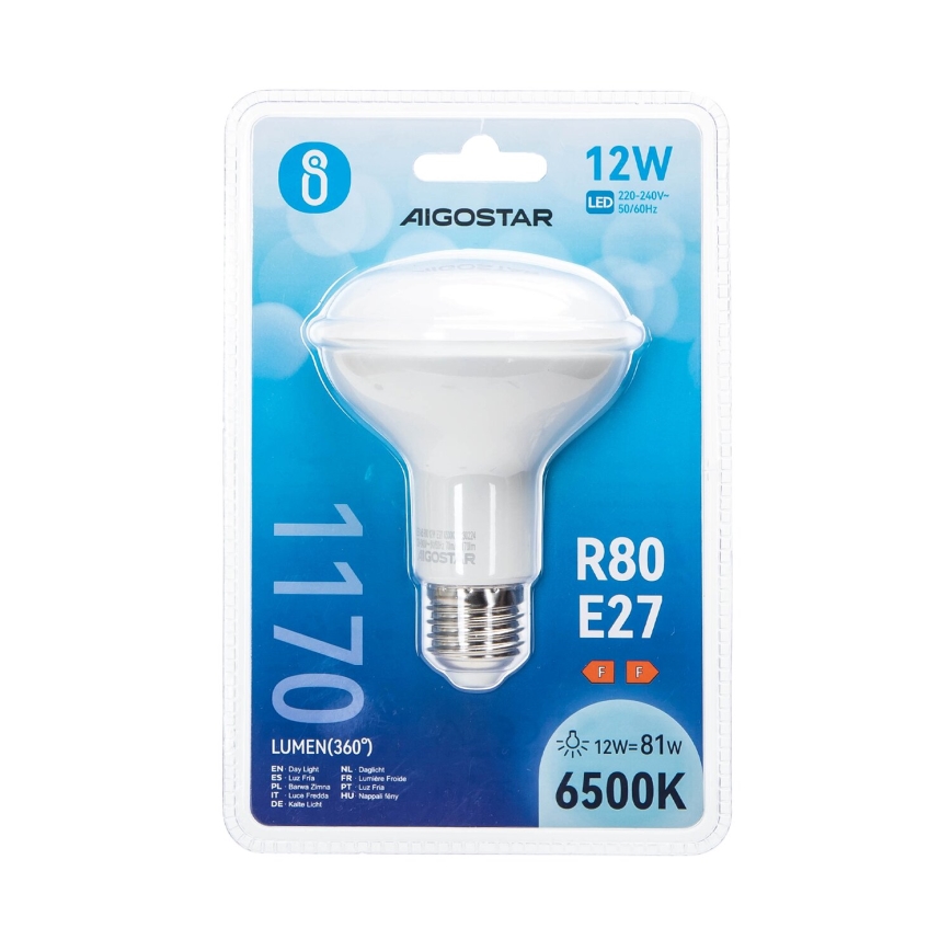 LED Крушка R80 E27/12W/230V 6500K - Aigostar
