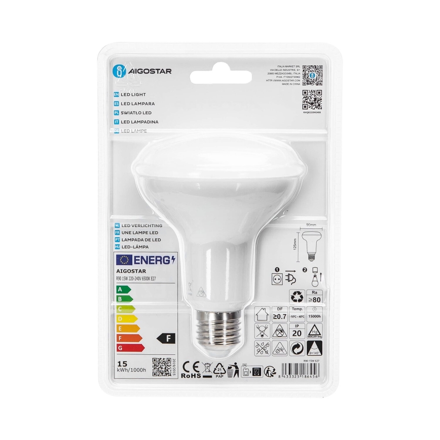 LED Крушка R90 E27/15W/230V 6500K - Aigostar