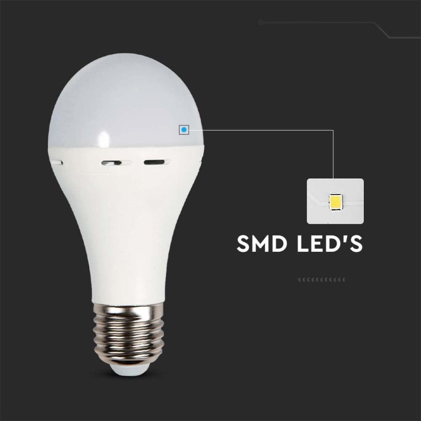 LED Крушка с авариен режим A70 E27/9W/230V 4000K