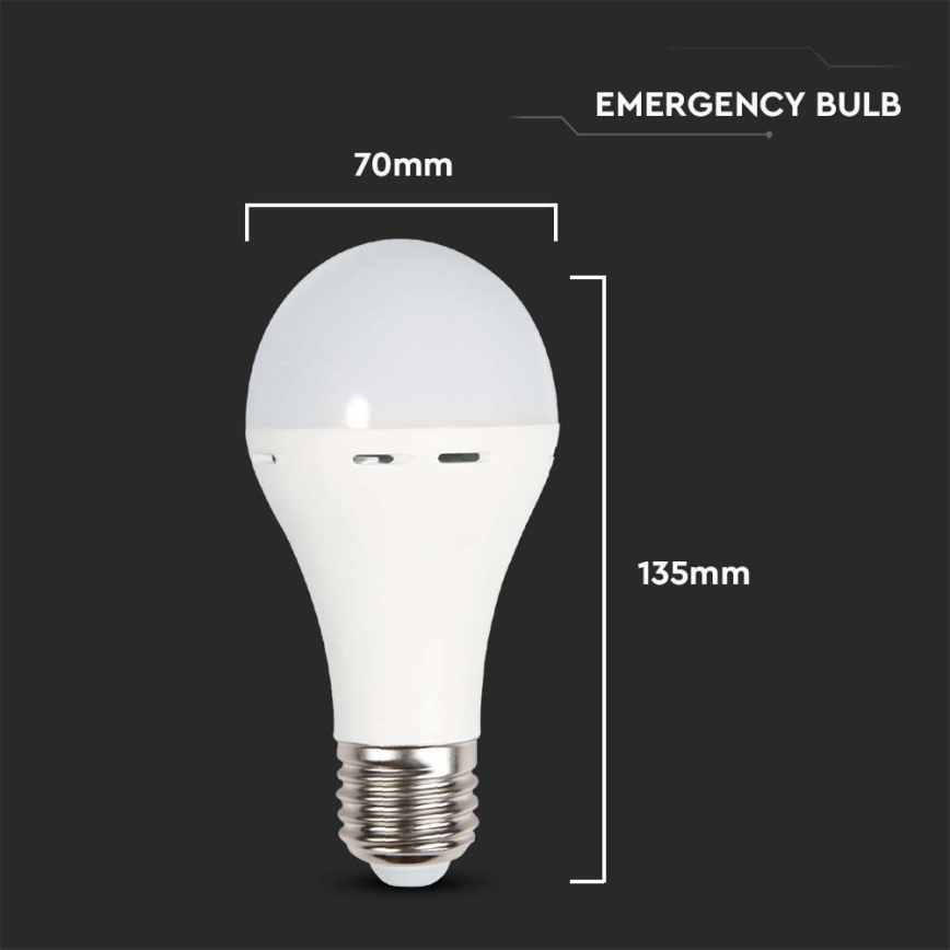 LED Крушка с авариен режим A70 E27/9W/230V 4000K