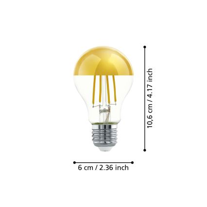 LED Крушка с огледален сферичен връх A60 E27/7,3W/230V 2700K - Eglo 110031