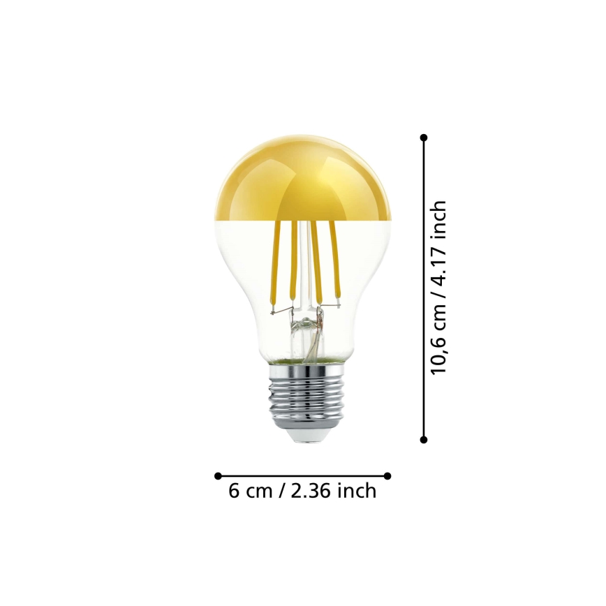LED Крушка с огледален сферичен връх A60 E27/7,3W/230V 2700K - Eglo 110031