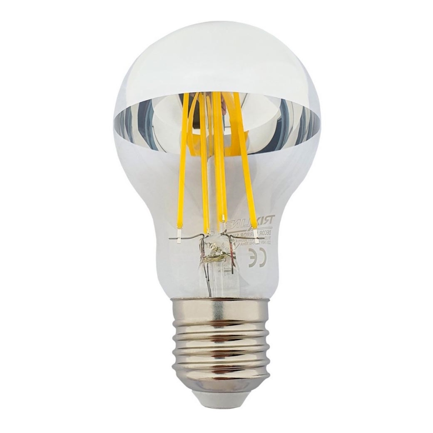 LED Крушка с огледален сферичен връх DECOR MIRROR A60 E27/8W/230V 4200K сребриста