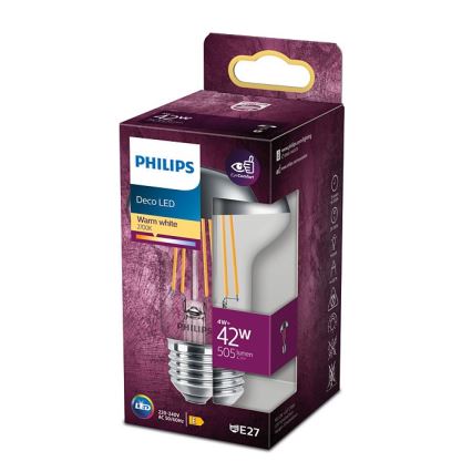 LED Крушка с огледален сферичен връх Philips DECO E27/4W/230V 2700K