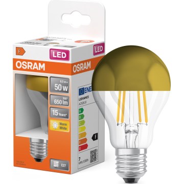 LED крушка с огледален връх FILAMENT E27/6,5W/230V 2700K златна - Osram