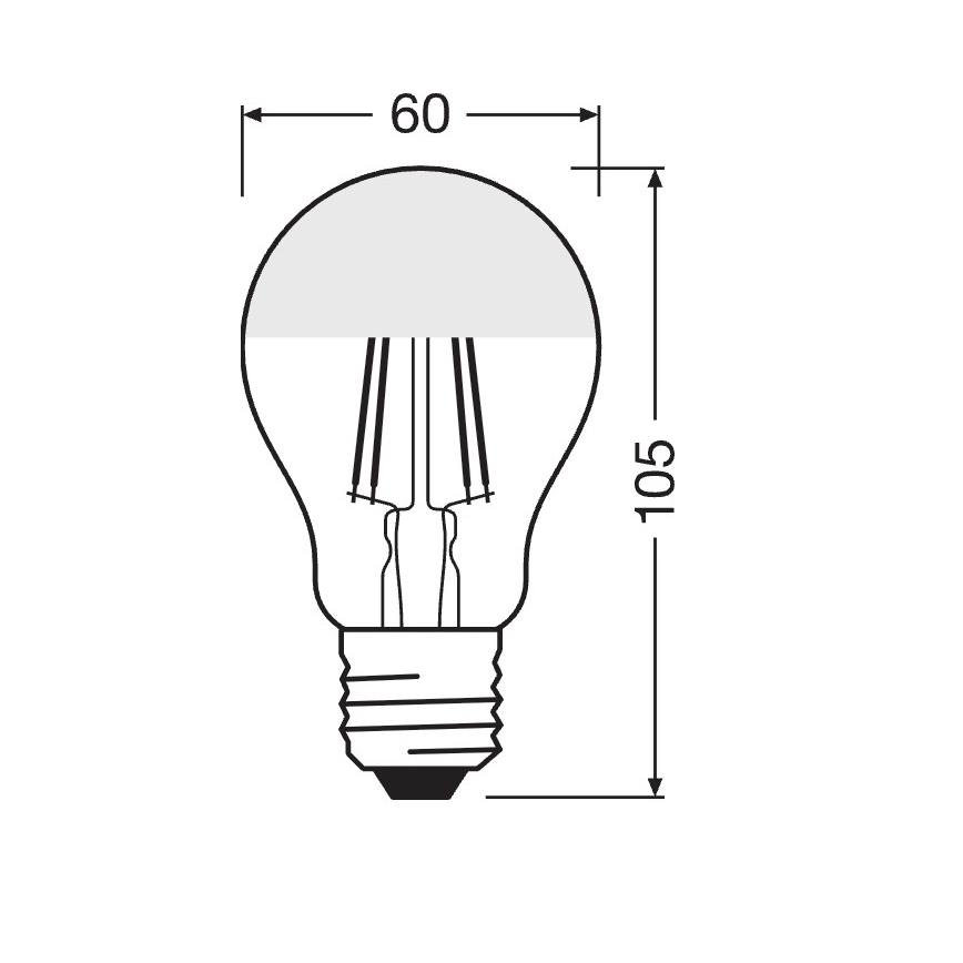 LED крушка с огледален връх FILAMENT E27/6,5W/230V 2700K златна - Osram