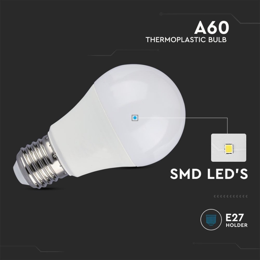 LED Крушка SAMSUNG CHIP A60 E27/8,5W/230V 4000K