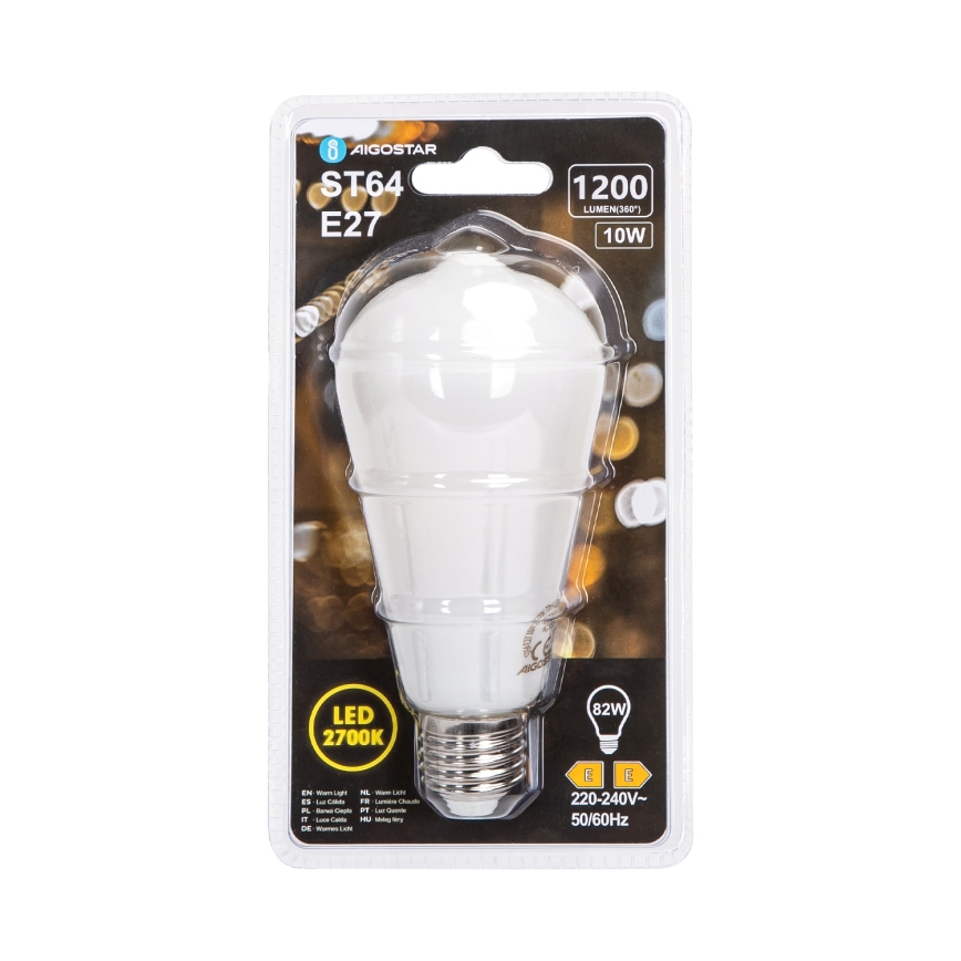 LED крушка ST64 E27/10W/230V 320° 2700K - Aigostar