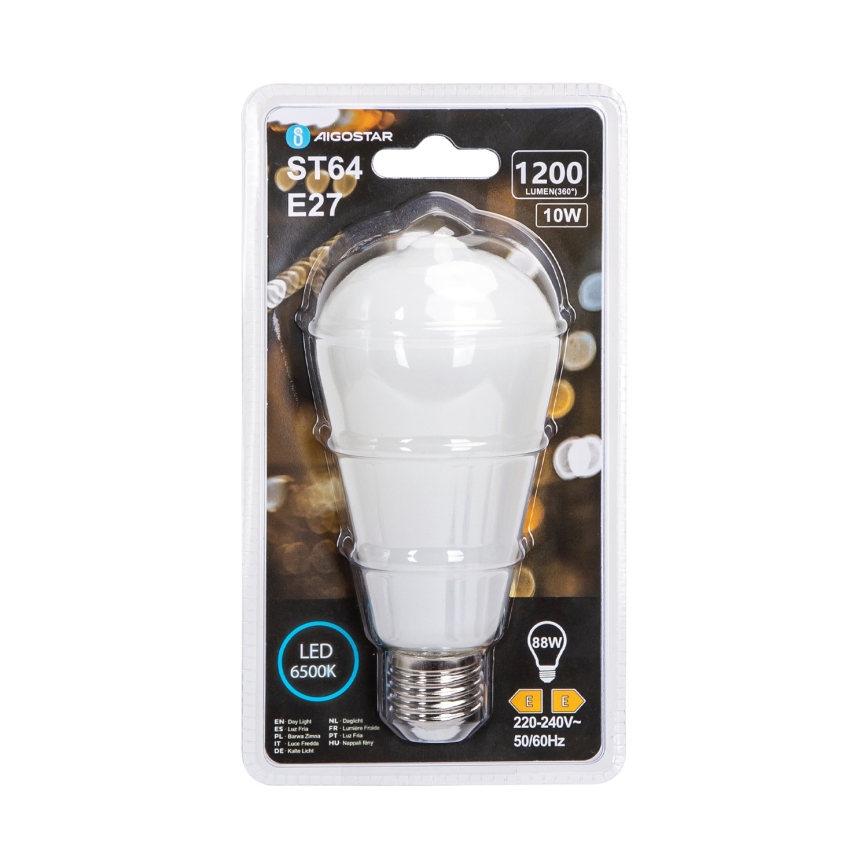 LED крушка ST64 E27/10W/230V 6500K - Aigostar