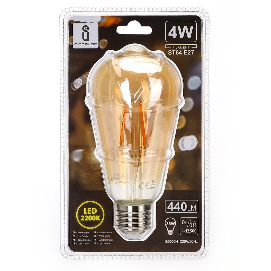 LED Крушка ST64 E27/4W/230V 2200K - Aigostar