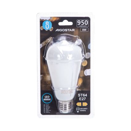 LED крушка ST64 E27/8W/230V 330° 6500K - Aigostar