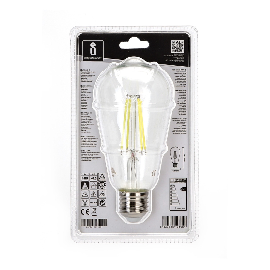 LED Крушка ST64 E27/8W/230V 6500K - Aigostar