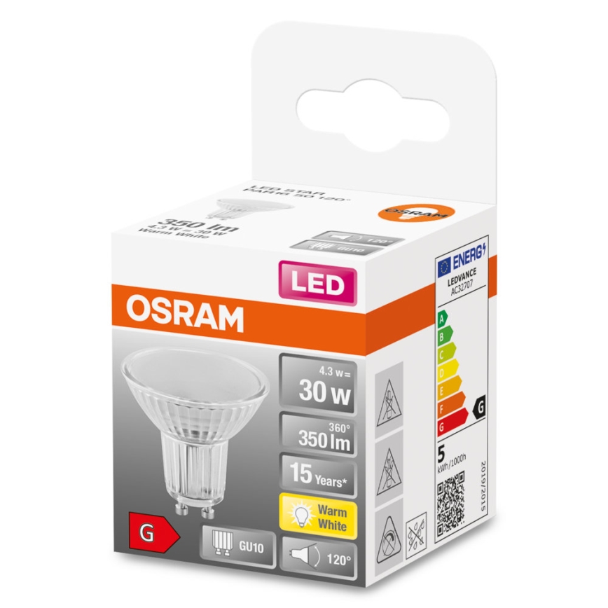 LED Крушка STAR PAR16 GU10/4,3W/230V 2700K 120° - Osram