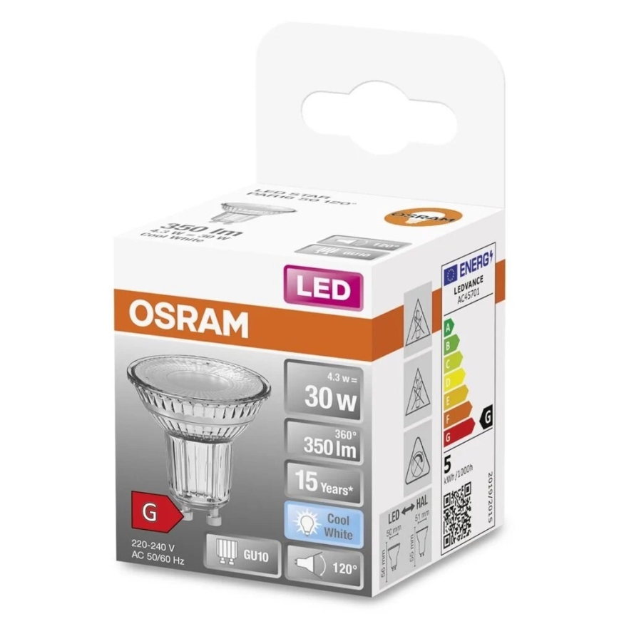 LED Крушка STAR PAR16 GU10/4,3W/230V 4000K 120° - Osram