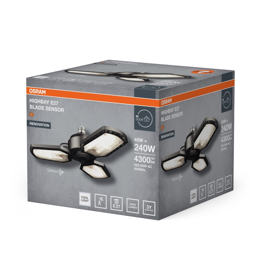 LED крушка със сензор HIGHBAY E27/40W/230V 4000K - Osram