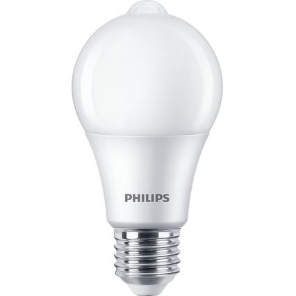 LED Крушка със сензор Philips A60 E27/8W/230V 2700K