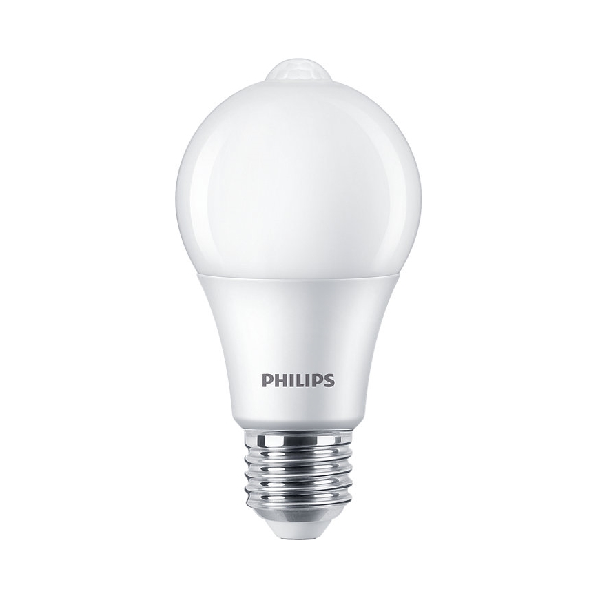 LED Крушка със сензор Philips A60 E27/8W/230V 2700K