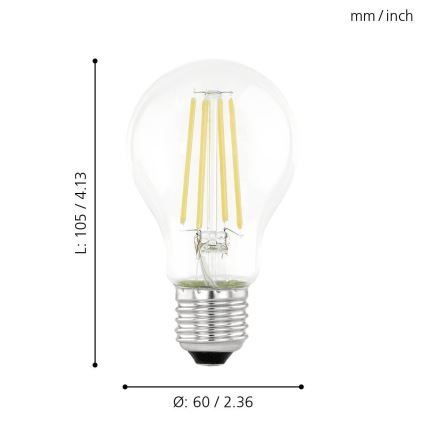 LED крушка със сензор за здрач VINTAGE A60 E27/6W/230V 3000K - Eglo 11886