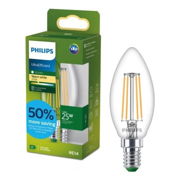 LED крушка ULTRAEFFICIENT VINTAGE Philips B35 E14/1,2W/230V 2700K