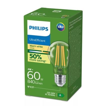 LED крушка ULTRAEFFICIENT VINTAGE Philips E27/4W/230V 2700K