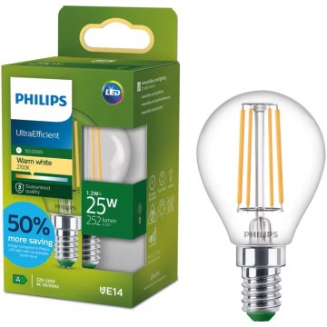 LED крушка ULTRAEFFICIENT VINTAGE Philips P45 E14/1,2W/230V 2700K