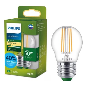 LED крушка ULTRAEFFICIENT VINTAGE Philips P45 E27/3,8W/230V 2700K