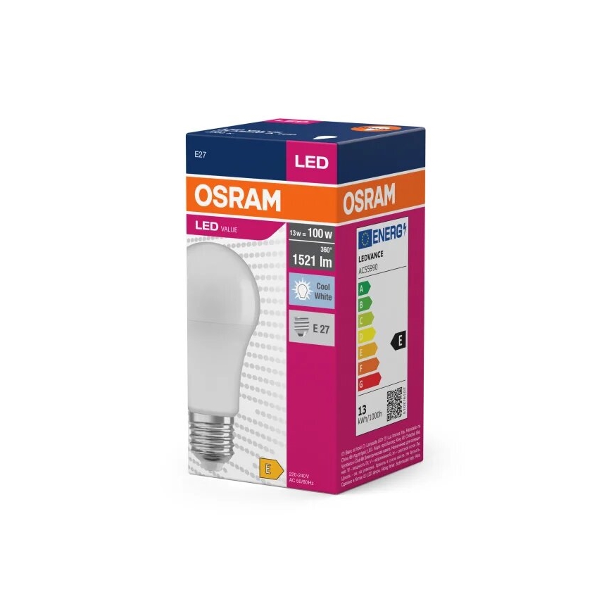 LED Крушка VALUE A100 E27/13W/230V 4000K - Osram