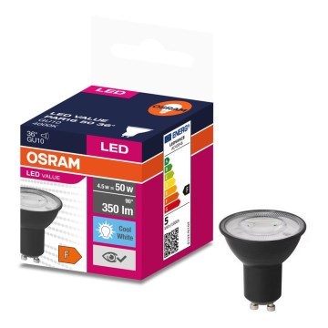 LED Крушка VALUE PAR16 GU10/4,5W/230V 6500K 36° черен - Osram
