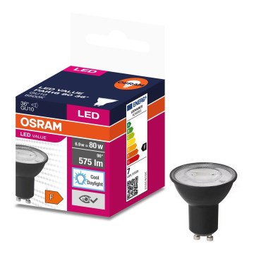 LED Крушка VALUE PAR16 GU10/6,9W/230V 4000K 36° черен - Osram
