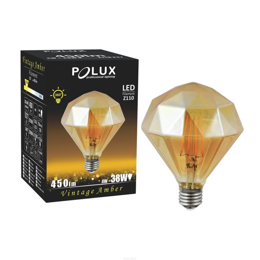 LED Крушка VINTAGE AMBER E27/4W/230V 2700K