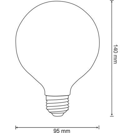 LED Крушка VINTAGE AMBER G95 E27/4W/230V 2700K