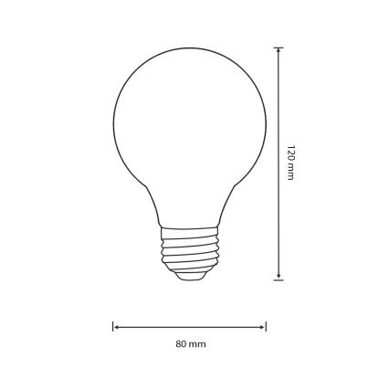 LED Крушка VINTAGE E27/4W/230V 80x120мм 2200K