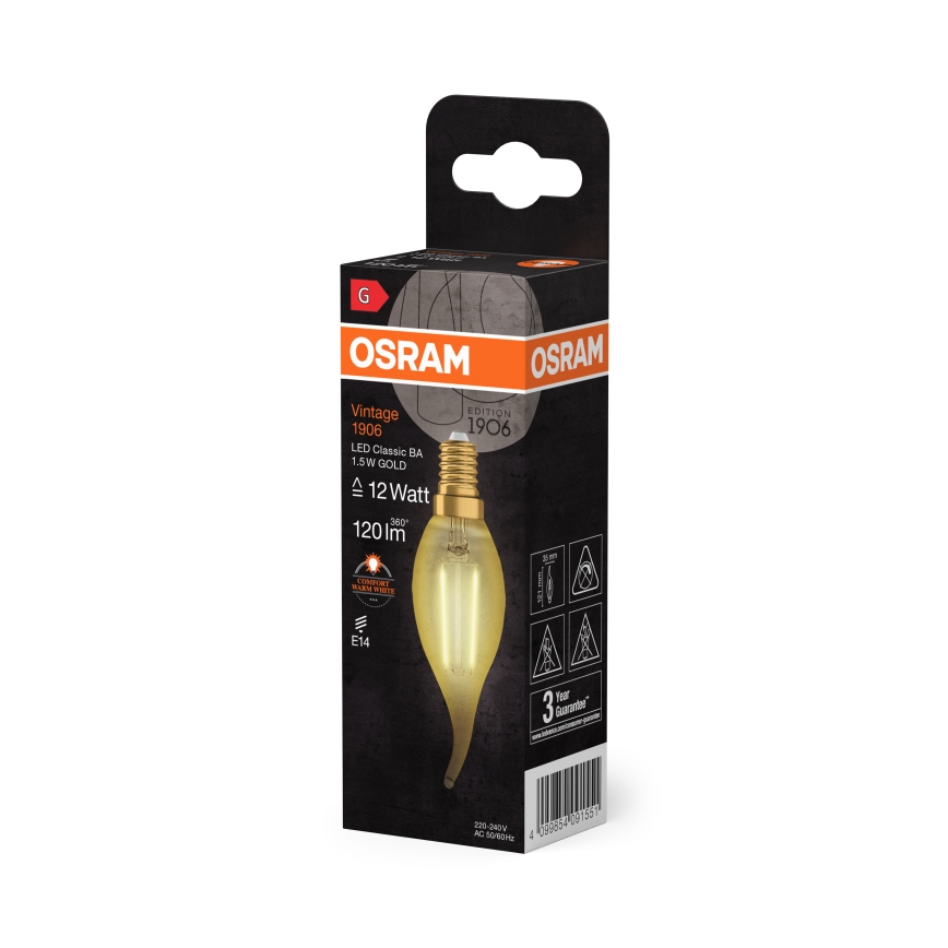 LED крушка VINTAGE FILAMENT E14/1,5W/230V 2400K - Osram