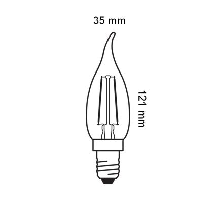 LED крушка VINTAGE FILAMENT E14/1,5W/230V 2400K - Osram