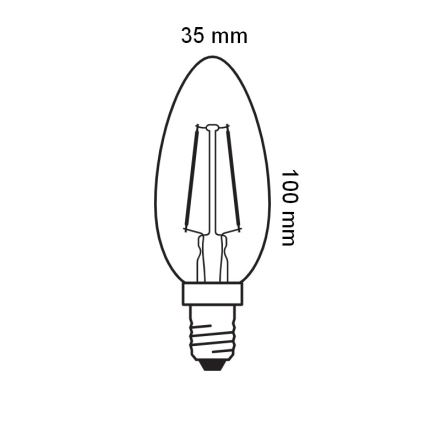 LED крушка VINTAGE FILAMENT E14/2,5W/230V 2400K - Osram